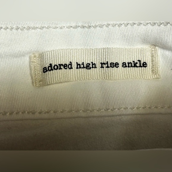 Adored High Rise Ankle Skinny Jeans in White Stretchy Raw Hem Size‎ 28 US 6 - Picture 11 of 13